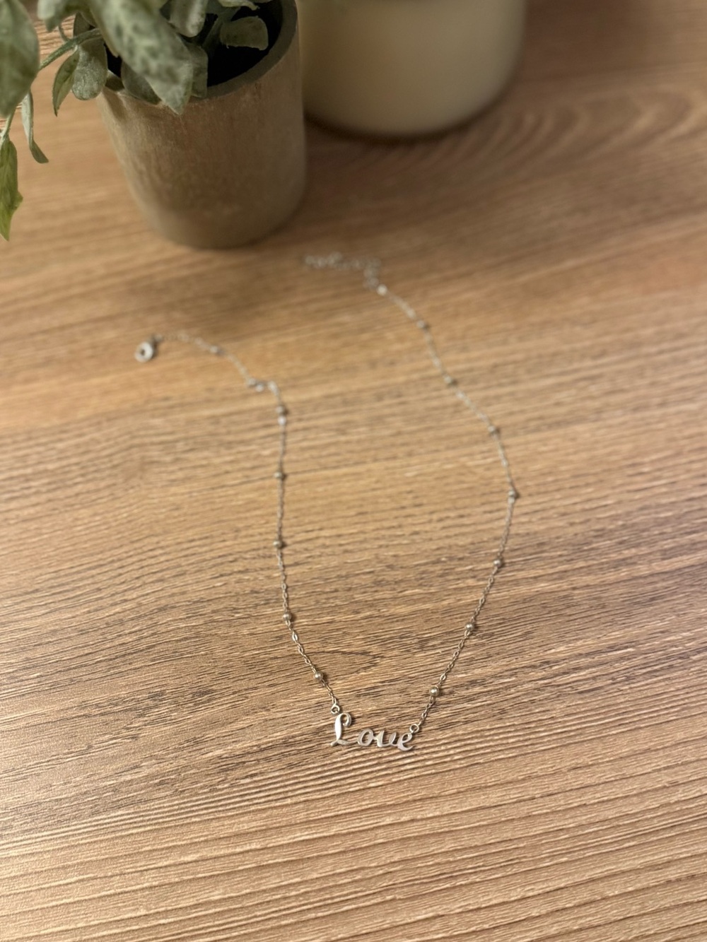 Silver "Love" Script Necklace - Women Jewelry